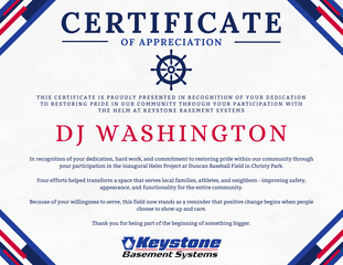Certificate of Appreciation
