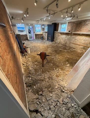 Waterproofing a Floor in Lenox, MA - Before Photo