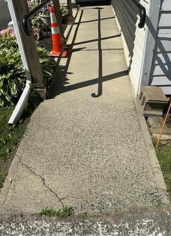 Fire Department Sidewalk Repair in West Sand, NY - Before Photo