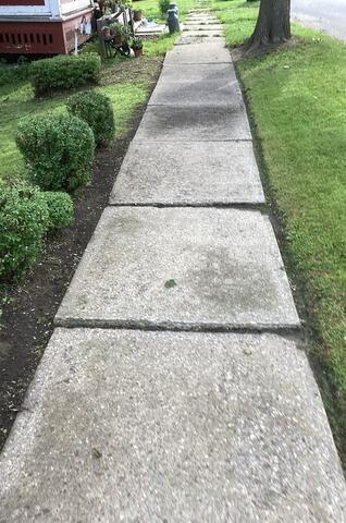 Sinking Sidewalk in Canajoharie, NY - Before Photo