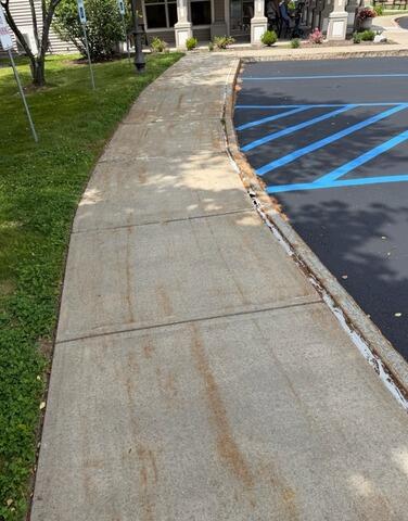 PolyLevel For a Commercial Sidewalk in Queensbury, NY - Before Photo