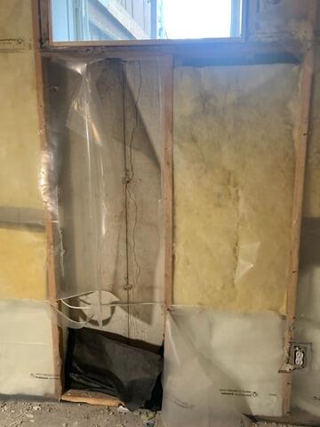 Poured Concrete Wall Crack Repair - Crediton - Before Photo