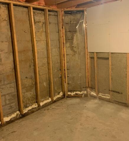 Basement Waterguard System - Camlachie, ON - Before Photo