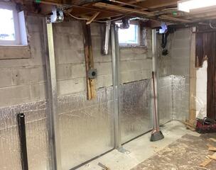 Buckling Block Foundation Wall Repair in Amherstburg, ON