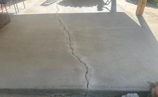 Large Patio Crack in Hattiesburg, MS - Before Photo
