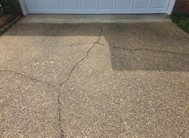 Cracking Driveway in Madison, MS - Before Photo