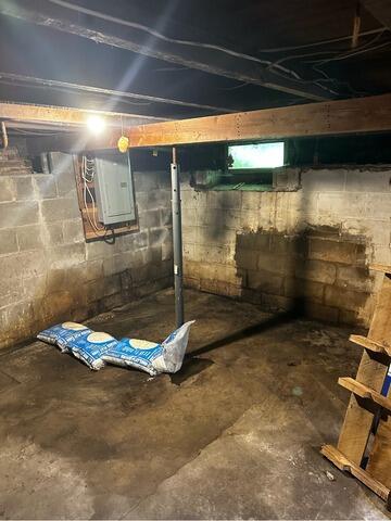 No More Wet Basement in Patchogue, New York - Before Photo