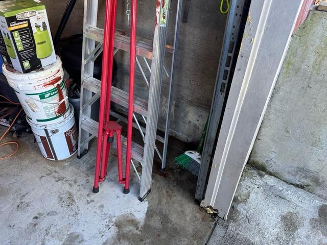 Water Entering in a Below Grade Garage in Clatskanie, OR - Before Photo