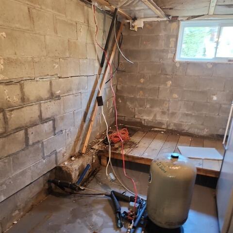 Restoring a Damp and Unstable Basement in Shawinigan, Quebec - Before Photo