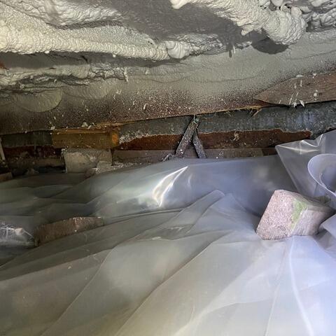 Complete crawl space stabilization with the SmartJack™ system - Before Photo