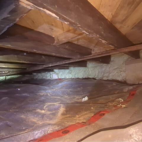 Crawl space remediation in Saint-Lucien, Quebec - Before Photo