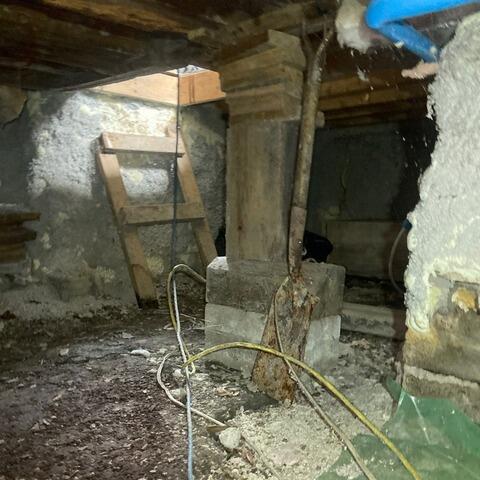 Floor stabilization in Lac-Megantic, Quebec - Before Photo