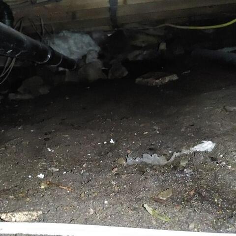 Stabilized and encapsulated crawl space in Saint-Esprit, Quebec - Before Photo