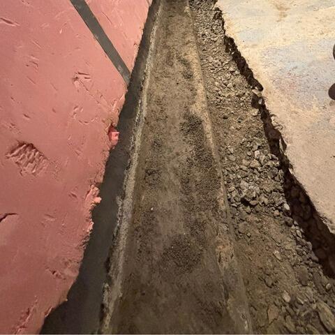 Basement protected against water infiltration in Saint-Martin, QC, with a complete drainage solution - Before Photo