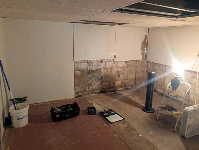 Basement Waterproofing in East Moline, IL - Before Photo