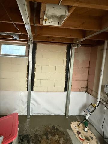Basement Waterproofing and Wall Support in Davenport, IA - After Photo