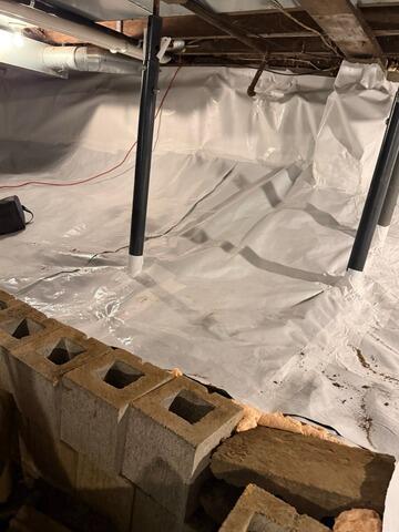 Structural Settlement Reversed Milan Home Reinforced With Helical Piers and Encapsulation - After Photo