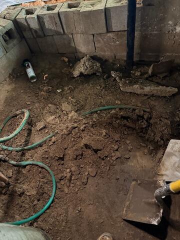 Structural Settlement Reversed Milan Home Reinforced With Helical Piers and Encapsulation - Before Photo