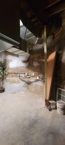 Muscatine Basement Waterproofing Cellar Door Moisture Sealed and Beams Reinforced - Before Photo
