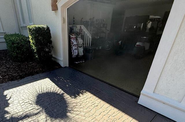 TrenchDrain System Solves Garage Water Leakage in Bluffton, SC - Before Photo