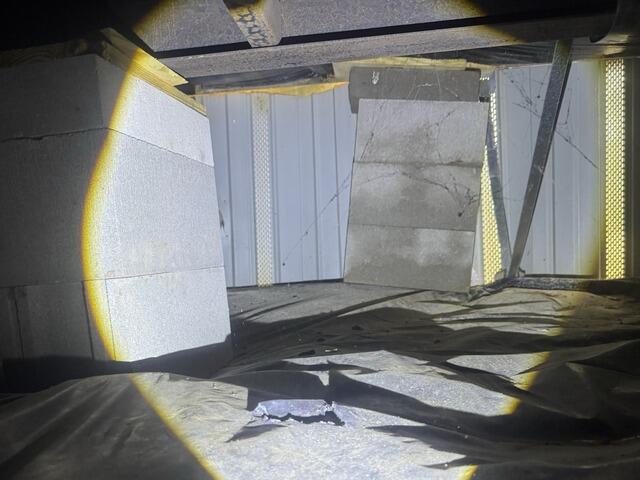 Sagging Main Beam Stabilized in Midway, GA - Before Photo