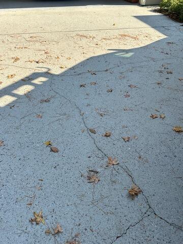 Cracks in Driveway Sealed on Hilton Head Island, SC - Before Photo