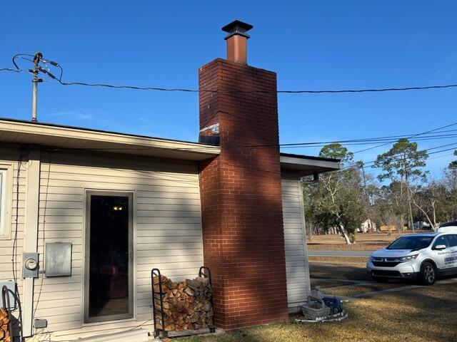 Chimney Stabilized in Oxford, GA - Before Photo
