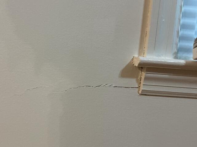 Sinking Foundation Wall Stabilized in Milledgeville, GA - Before Photo