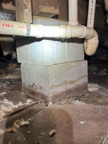 Sinking Concrete Support Supported in Kingsland, GA - Before Photo