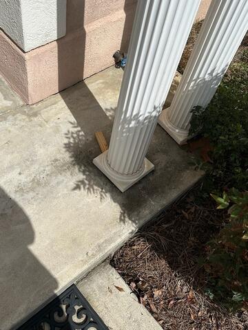 Sinking Front Porch Stabilized in Ellabell, GA - Before Photo