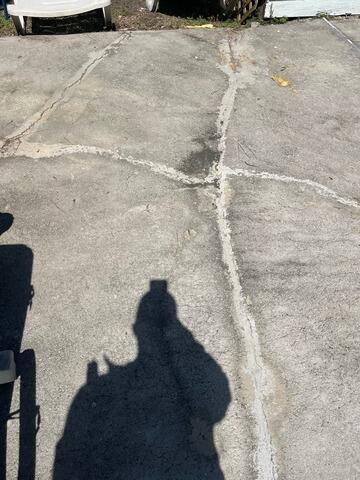 Pool Deck Cracks Sealed in Pembroke, GA - Before Photo