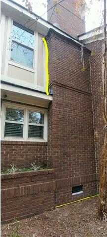Helical Pier Stabilizes Settling Wall in Charleston, SC - Before Photo