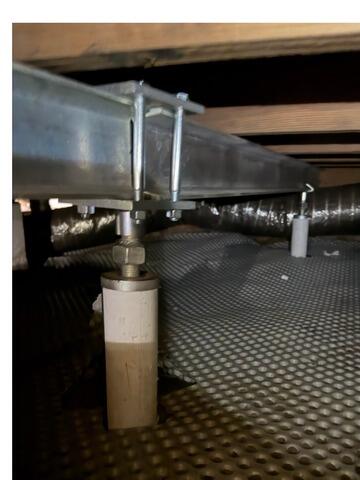 Temporary Wood Support in North Charleston Crawl Space Fails - After Photo