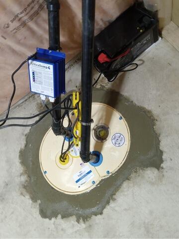 Replace builder sump pump system with Triplesafe - After Photo