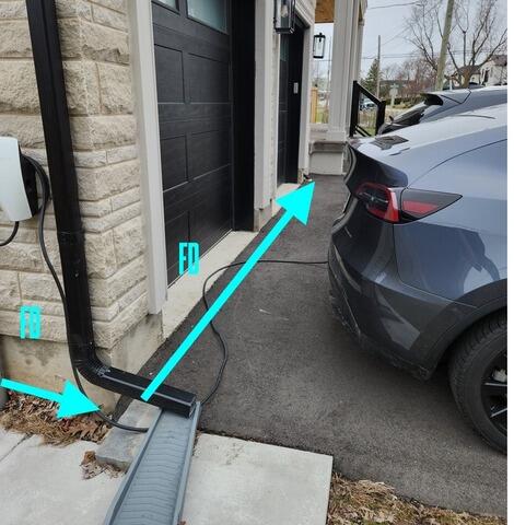Add Large trench drain in front of garage in Oakville, On - Before Photo