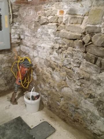 Waterproofing an old stone foundation in Hamilton, On - Before Photo
