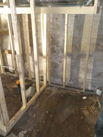 New Sump pump system installed in Hamilton basement - Before Photo