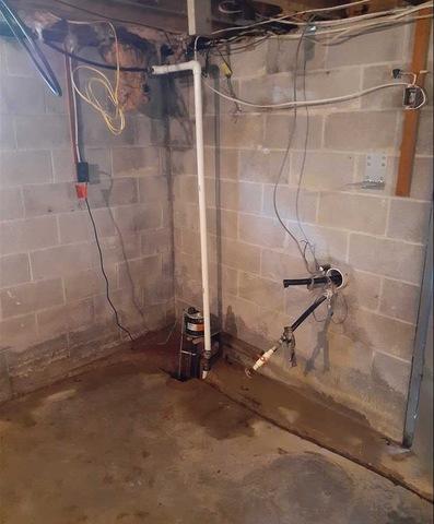 Basement Waterproofing in Worton, MD - Before Photo