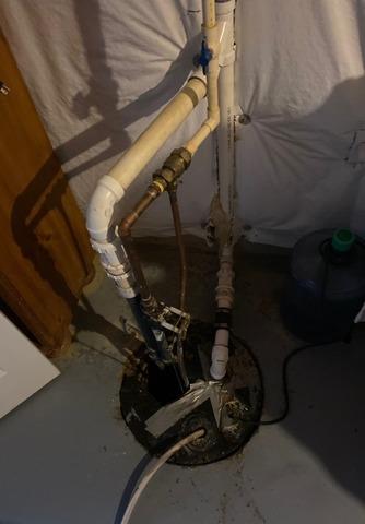 TripleSafe Sump Pump in New Castle, DE - Before Photo