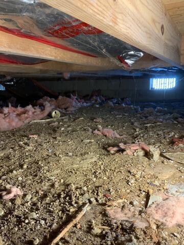 Eradicating Foundation Settlement In Edgewater, MD Crawl Space - Before Photo