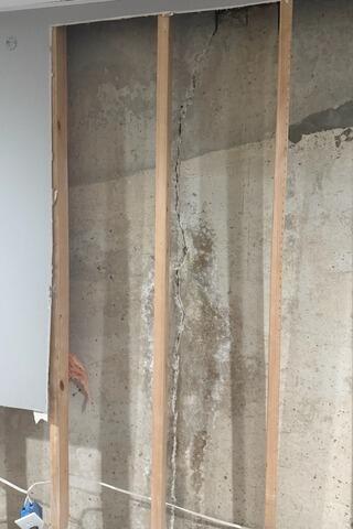 Wall Cracks and Waterproofing Solution in Mount Laurel, NJ - Before Photo