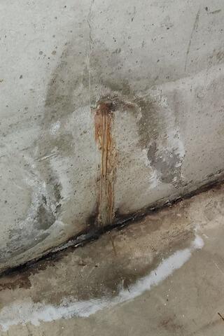 Basement Wall Crack Repair in Burlington, NJ - Before Photo