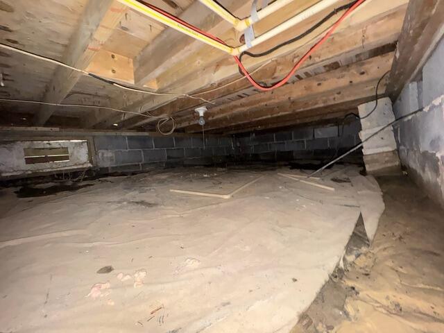 Crawl Space Vapor Barrier in Pennsville, NJ - Before Photo