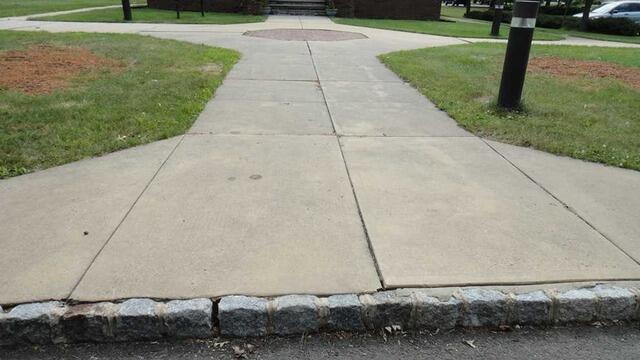 Fixing Concrete Settlement Around A Hillsborough, NJ Sidewalk - Before Photo