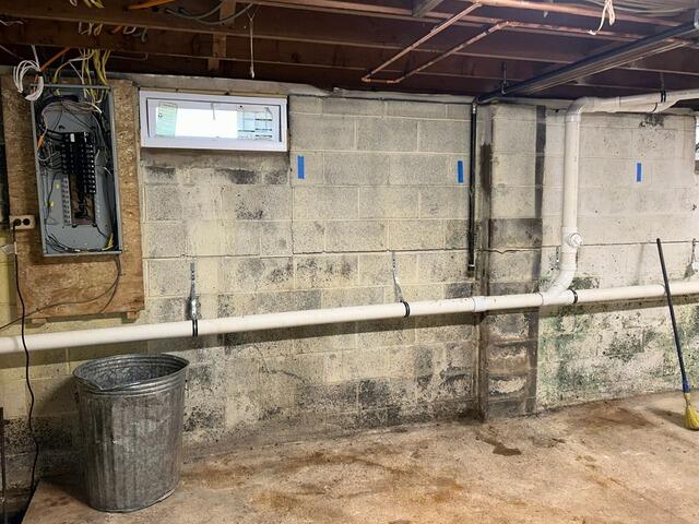 Bowing Basement Walls in North Brunswick, NJ - Before Photo