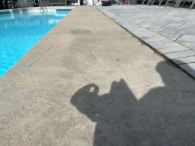 Restoring A Concrete Pool Deck In Long Branch, NJ - Before Photo