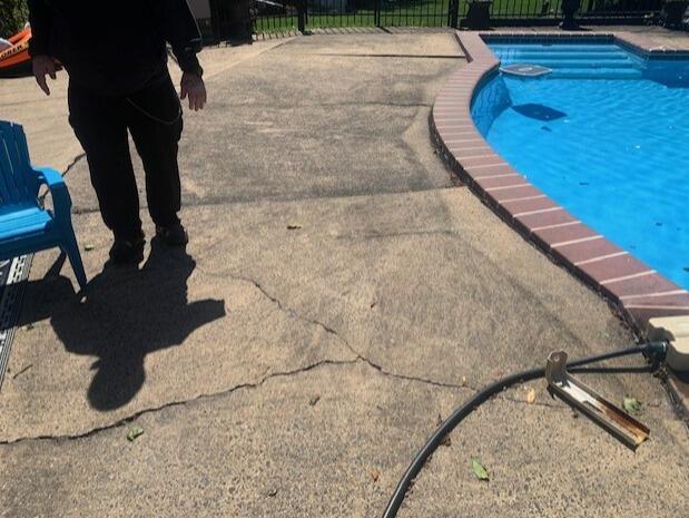 Sunken Pool Deck Solution In Watchung, NJ - Before Photo