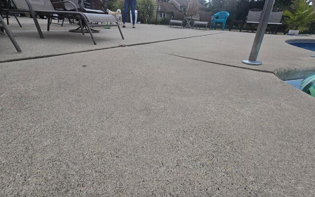 Concrete Pool Deck Repair In Succasunna, NJ - Before Photo