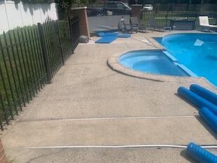 Repairing A Sunken Pool Deck In Gillette, NJ - Before Photo