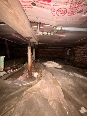 Eliminating Foundation Settlement In Ventnor City, NJ Crawl Space - Before Photo